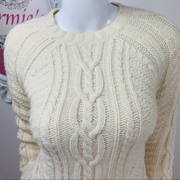 Banana Republic/Cream Crochet Fringed Alpaca Wool - Picture 4 of 8